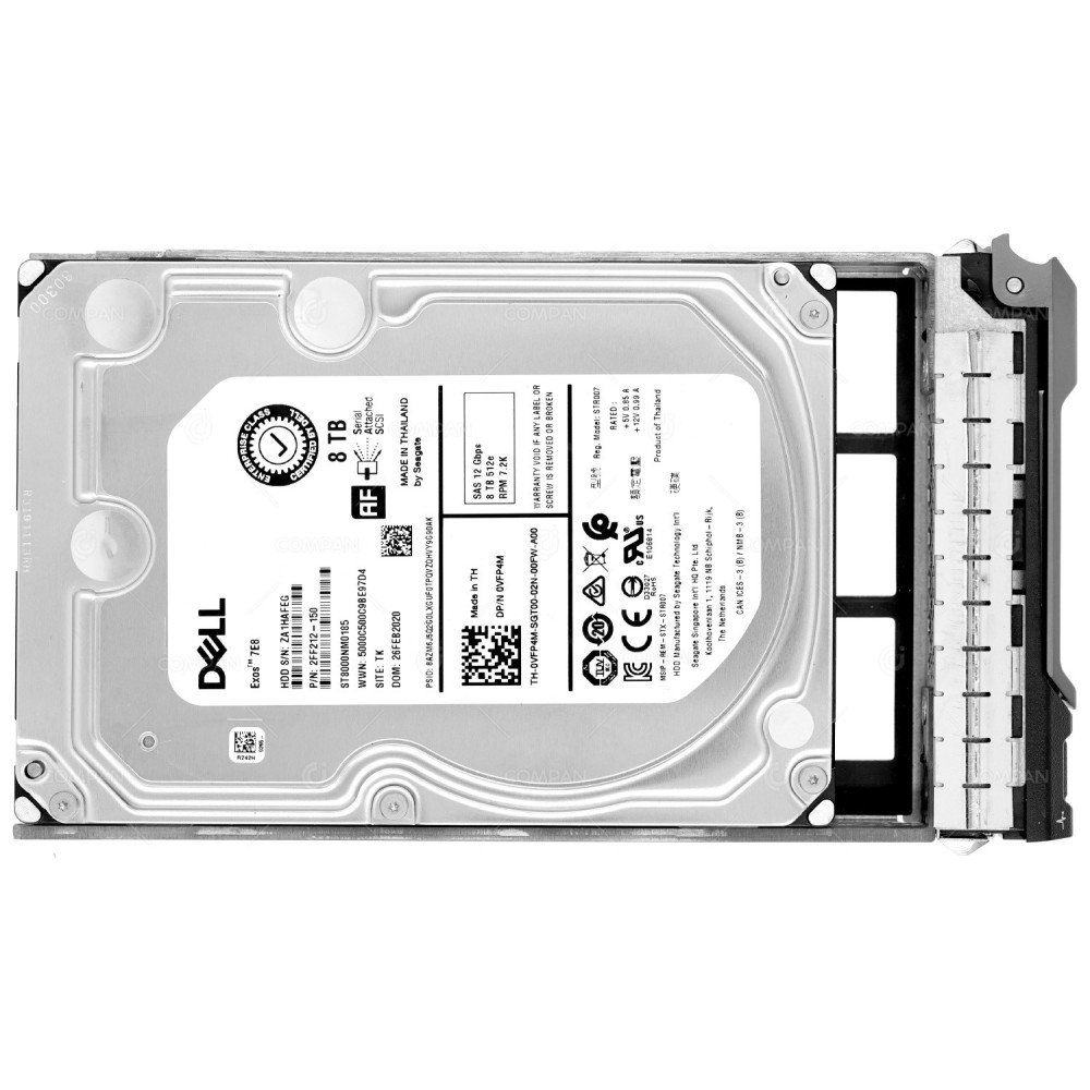 VFP4M  DELL 8TB 12G 7.2K SAS 3.5 LFF HARD DRIVE FOR G11 G12 G13